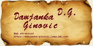 Damjanka Ginović vizit kartica